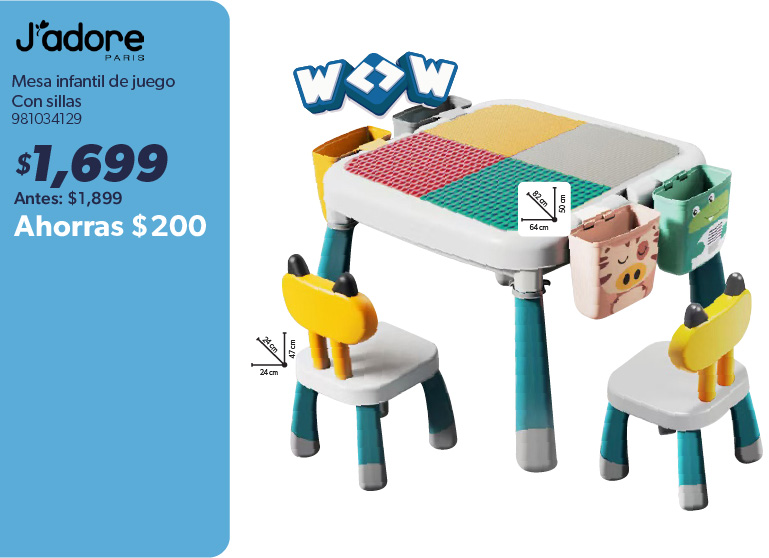 Mesa infantil de juego con sillas