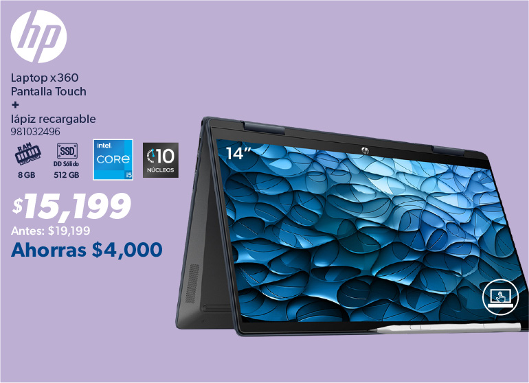 Laptop pantalla mas lapiz recargable