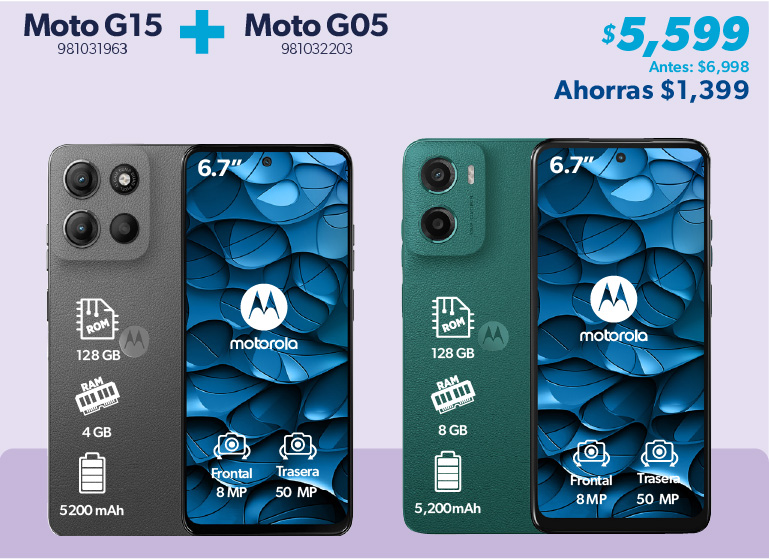 Smartphone Moto G15 mas Moto G05
