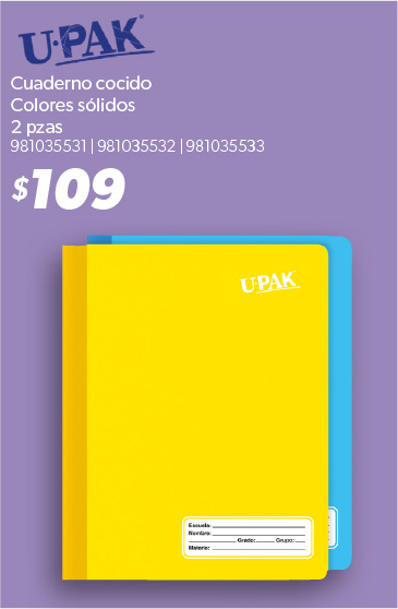 Cuaderno cocido colores solidos
