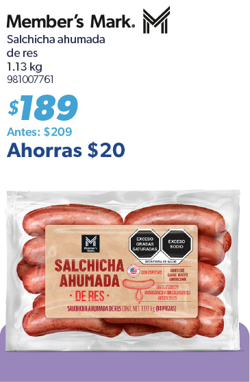 Salchicha ahumada de res