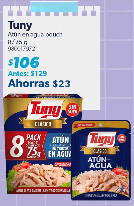 Atun en agua pouch