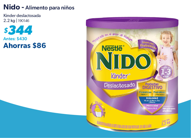 Alimento en polvo para ninos deslactosado