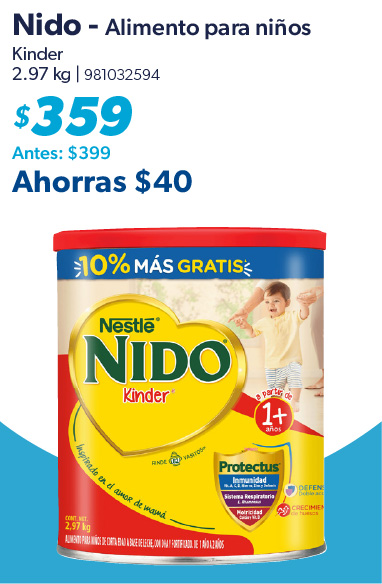 Alimento en polvo para ninos kinder