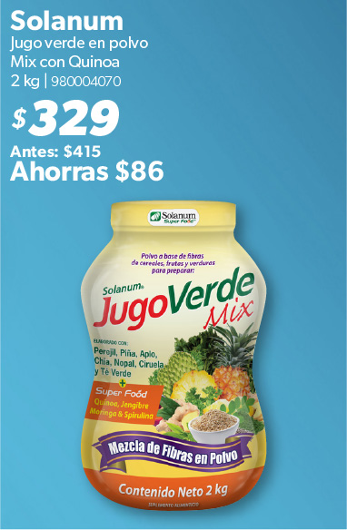 Jugo verde en polvo mix con quinoa