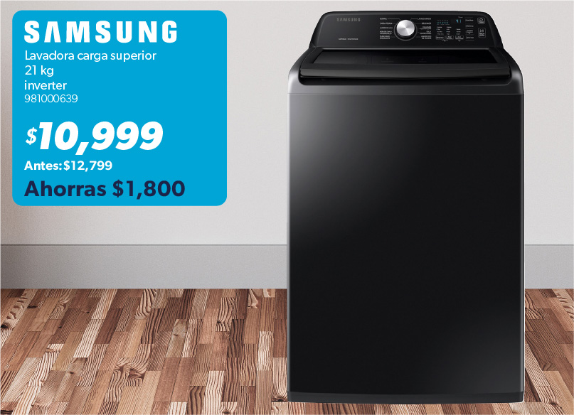 Lavadora carga superior 21 kilos