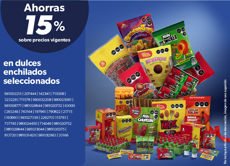 En dulces enchilados seleccionados