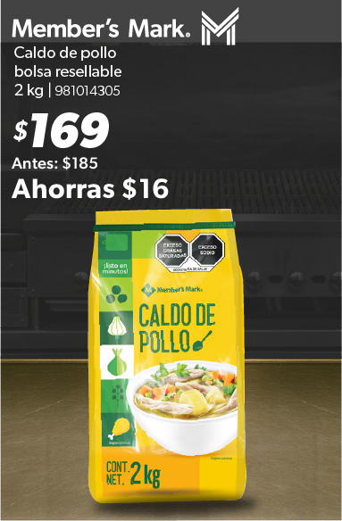 Caldo de pollo bolsa resellable