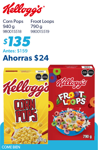 Corn pops froot loops
