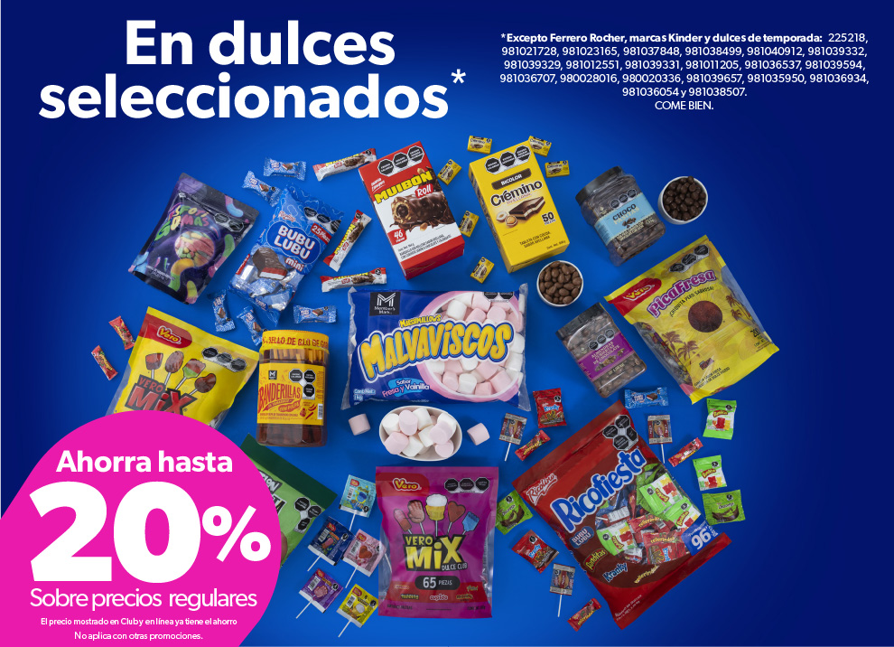 En dulces seleccionados