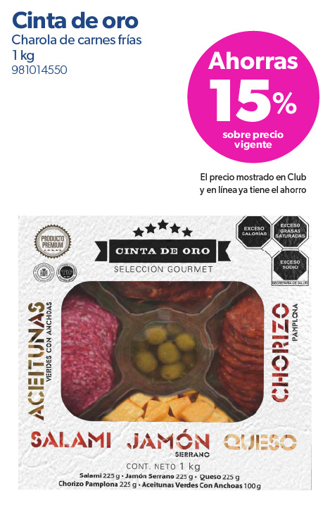 Charola de carnes frias