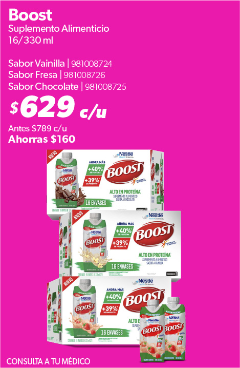 Suplemento alimenticio vainilla fresa chocolate