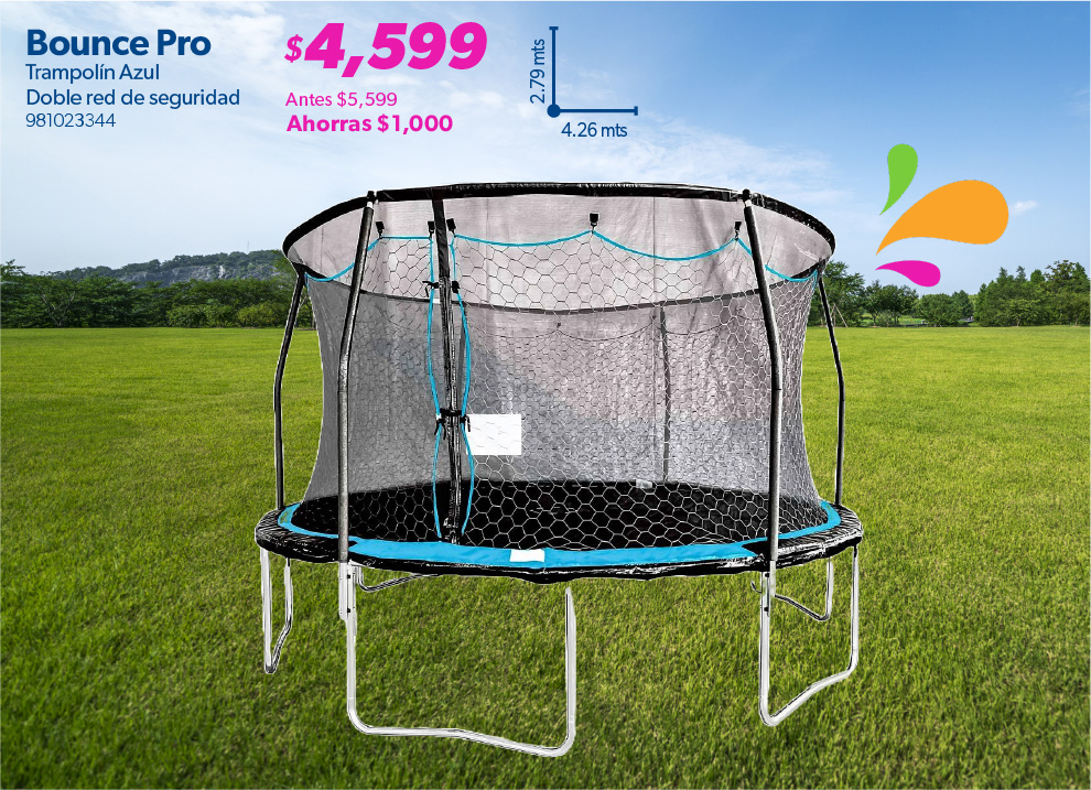Trampolin azul doble red