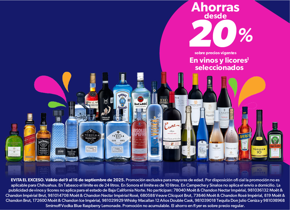 En vinos y licores seleccionados