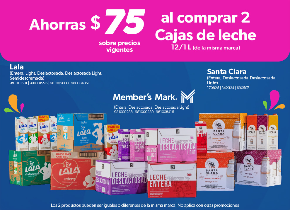 Al comprar 2 cajas de leche