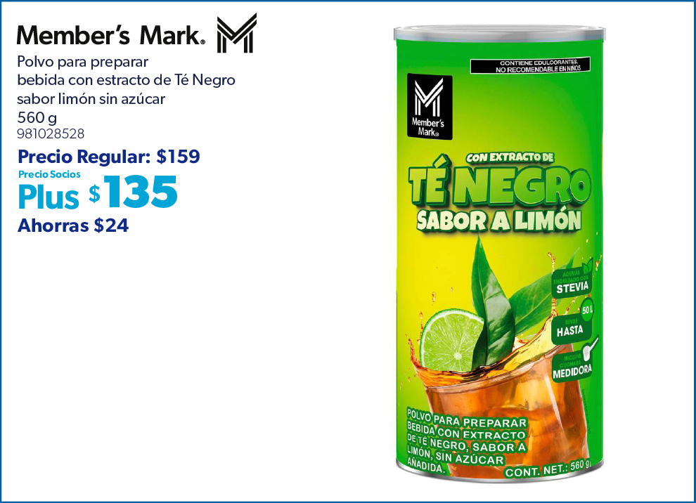 Polvo para preparar bebida te negro