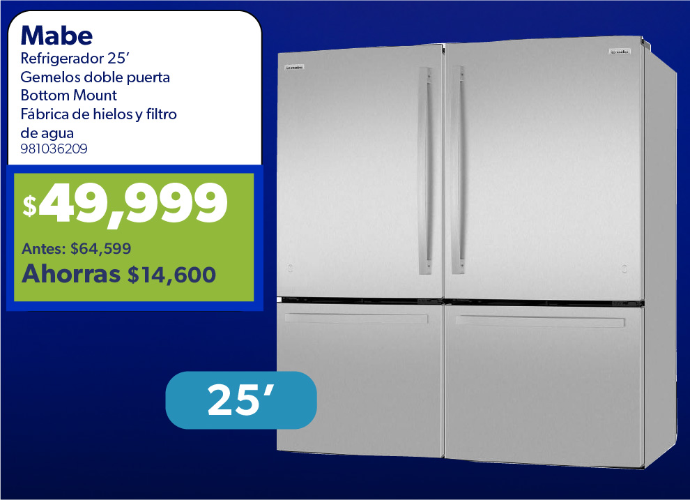 Refrigerador 25 pies gemelos doble puerta