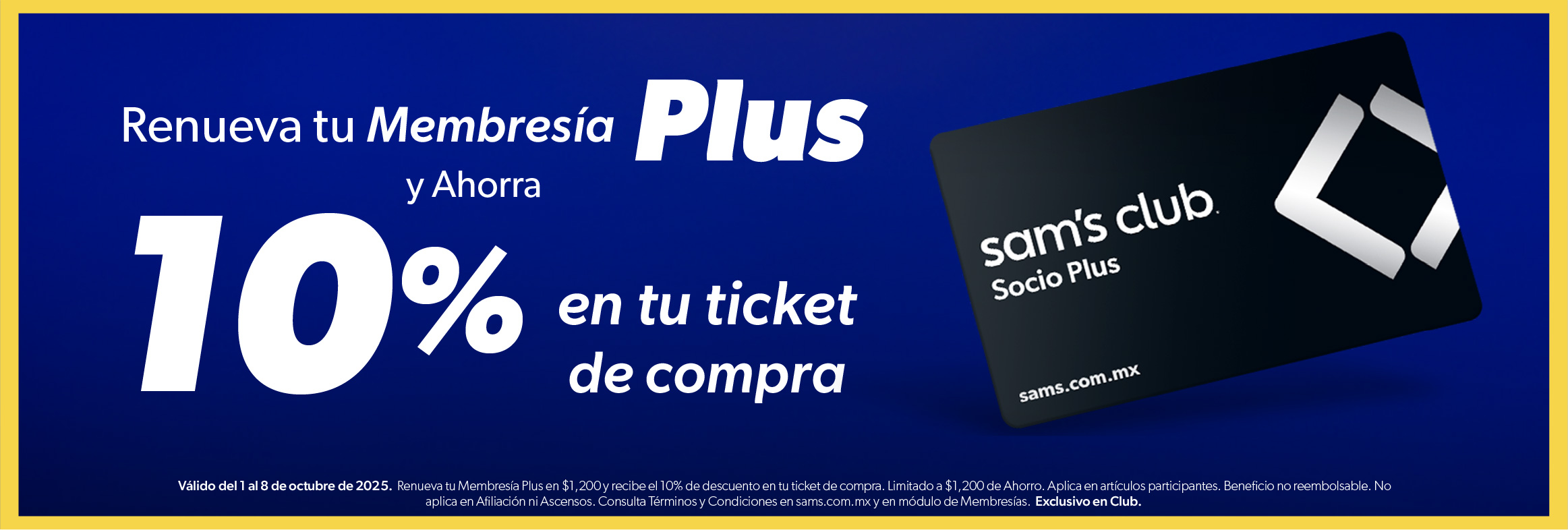 Tu Membresia se paga sola, renueva tu membresia Plus 10% en tu ticket de compra