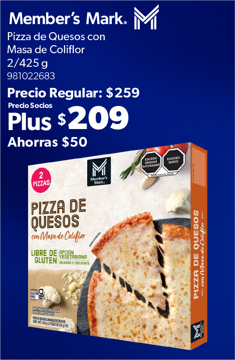 Pizza de queso con masa de coliflor