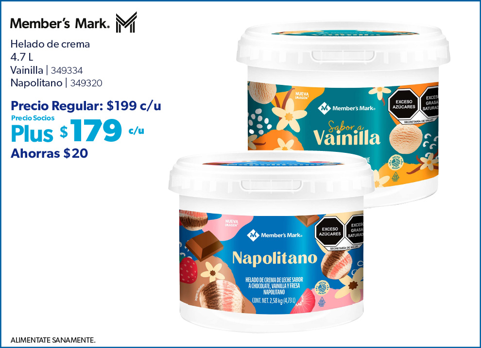 Helado de crema vainilla napolitano