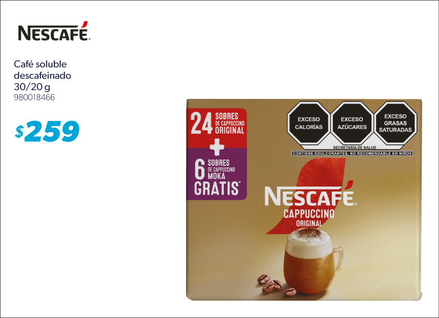 Cafe soluble descafeinado