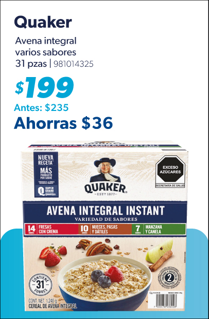 Avena integral varios sabores