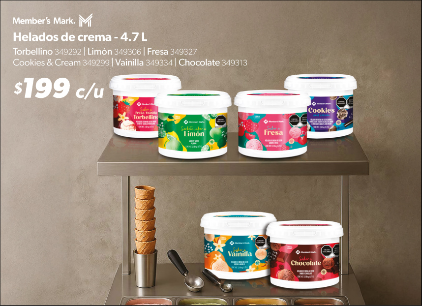 Helados de crema varios sabores