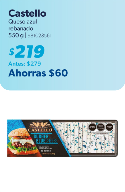 Queso azul rebanado