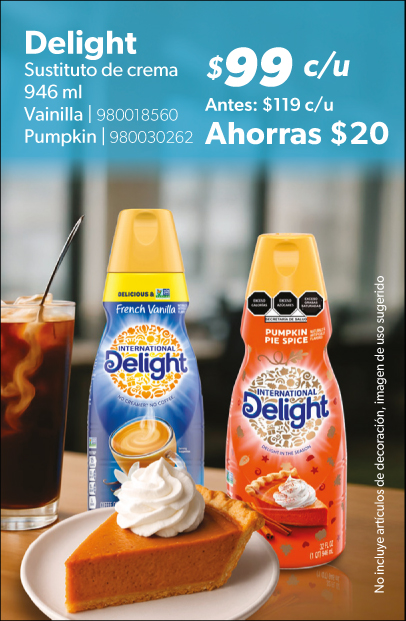 Sustituto de crema vainilla pumpkin