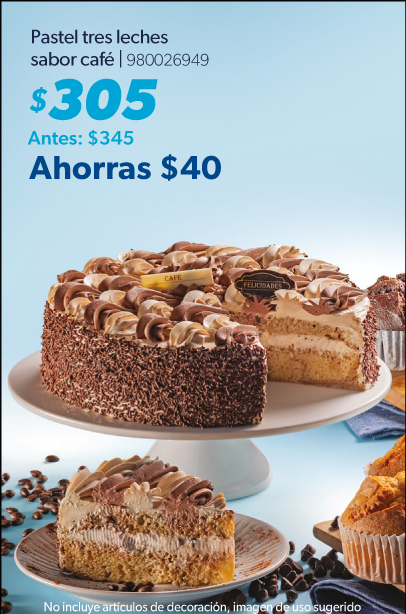 Pastel tres leches sabor cafe