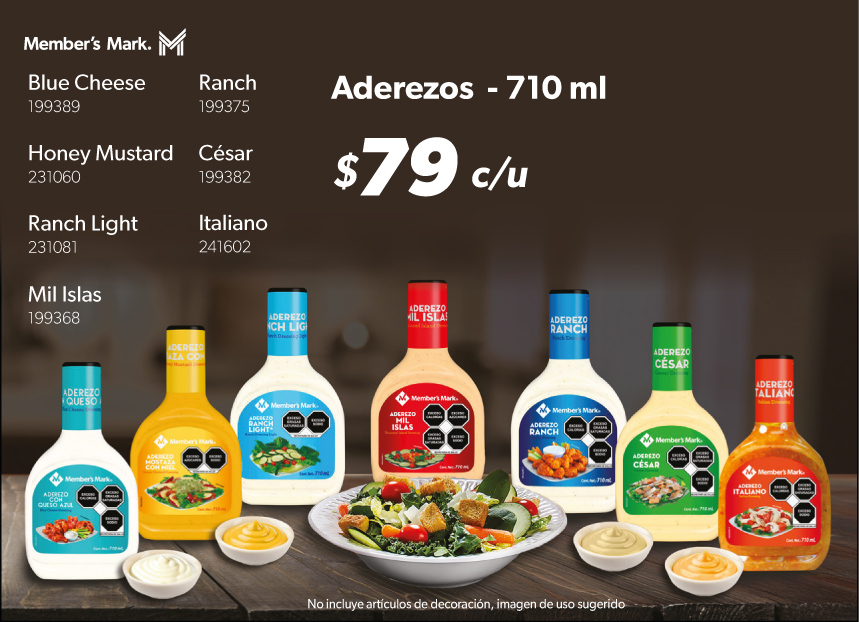Blue cheese ranch cesar italiano mil islas
