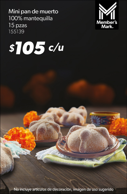 Mini pan de muerto mantequilla