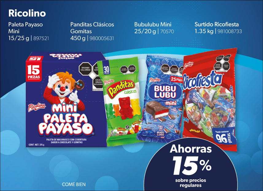 Paleta panditas bubulubu surtido ricofiesta