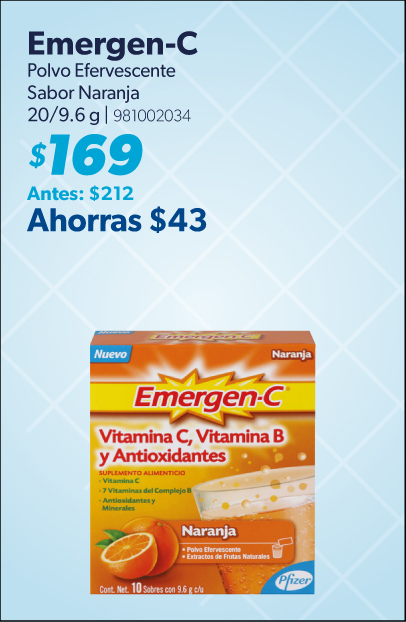 Polvo efervescente sabor naranja