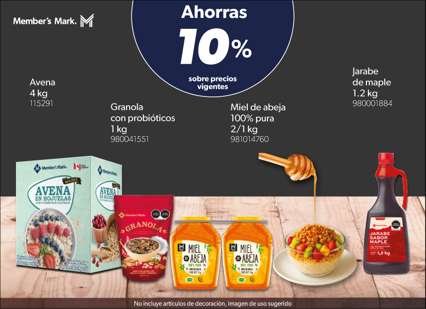 Avena granola miel de abeja jarabe de maple