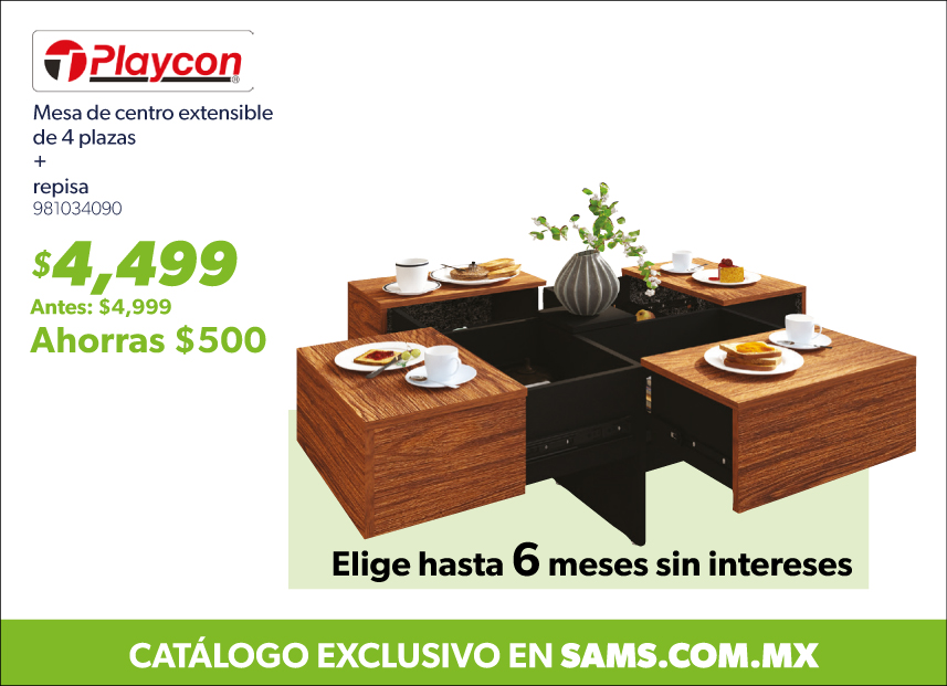 Mesa de centro extensible