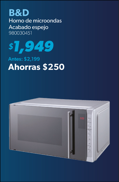 Horno de microondas acabado espejo