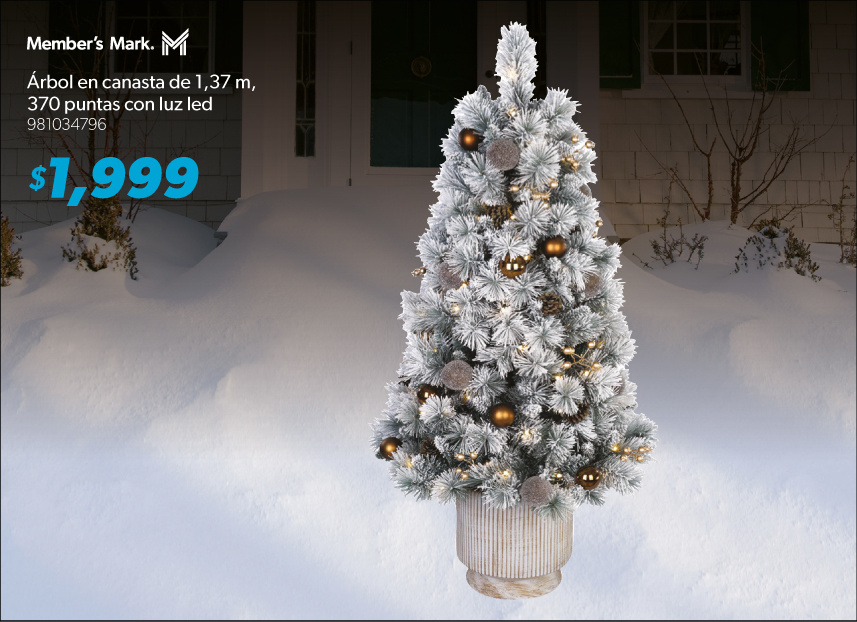 Arbol de canasta puntas luz led