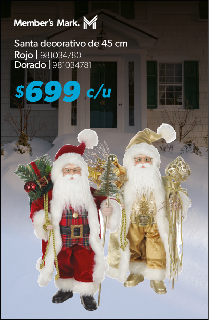 Santa decorativo rojo dorado