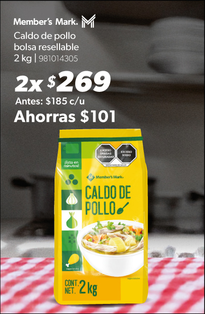 Caldo de pollo bolsa resellable