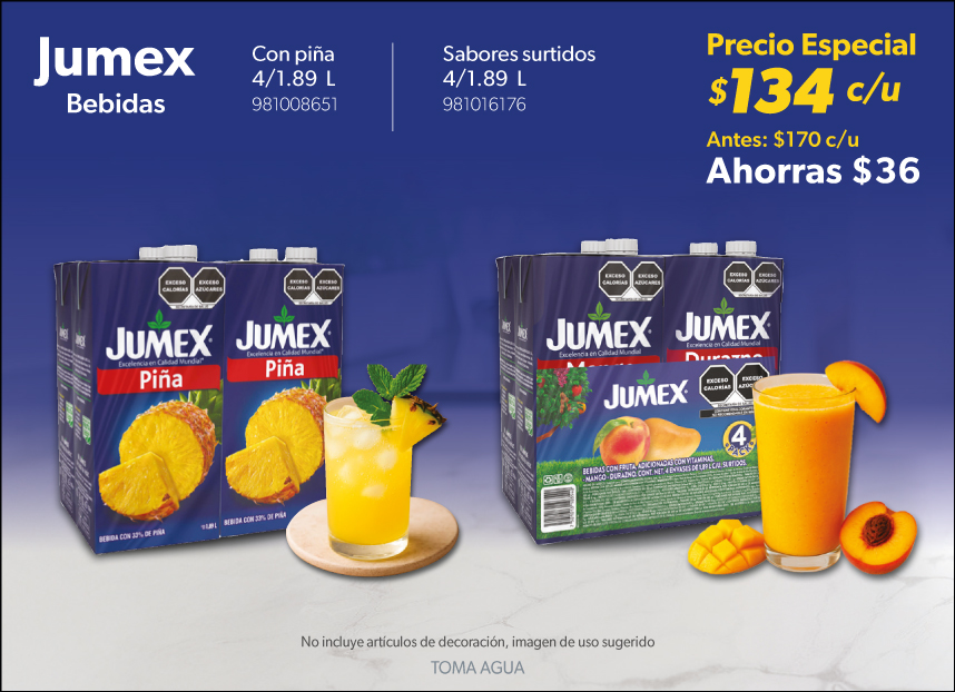 Bebidas pina varios sabores