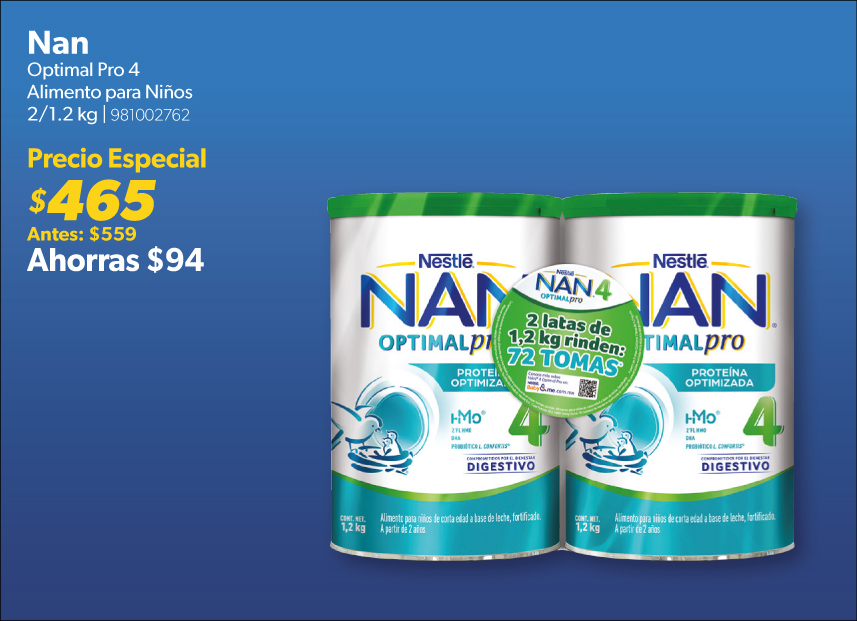 Alimento para ninos optimal pro