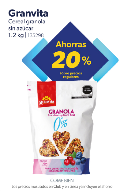 Cereal granola sin azucar