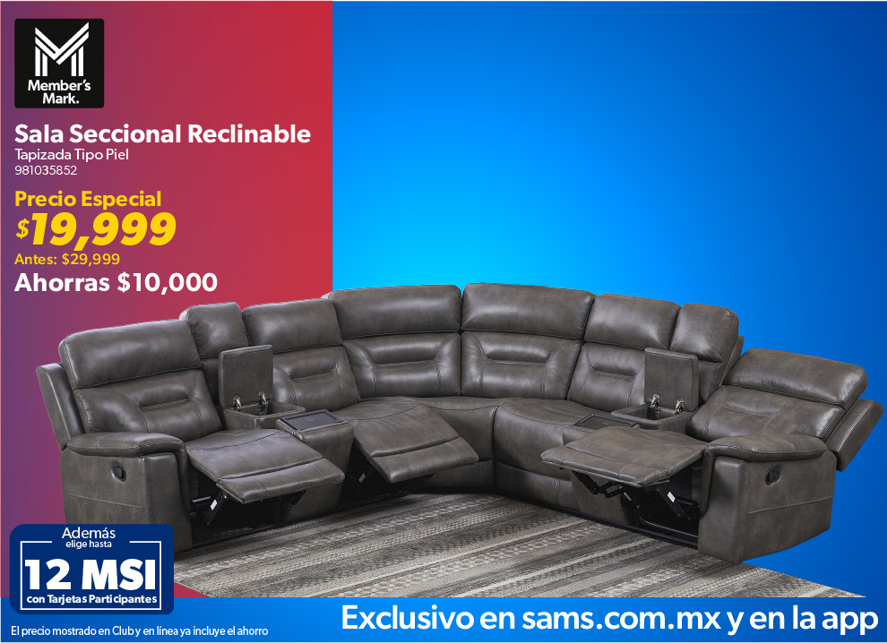 Sala seccional reclinable