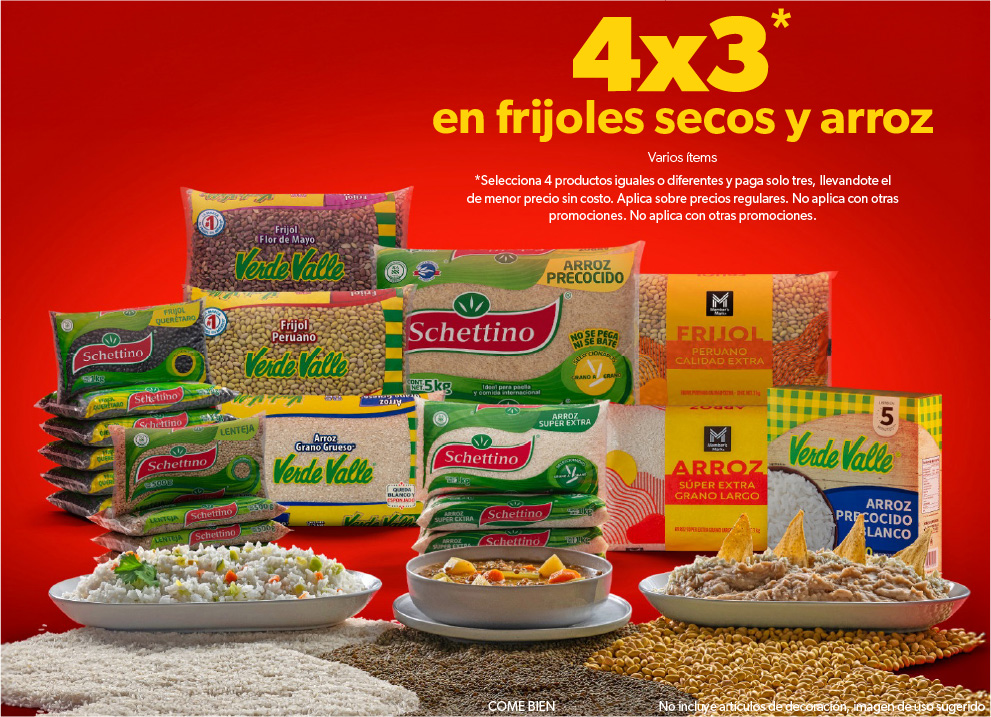 En frijoles secos y arroz