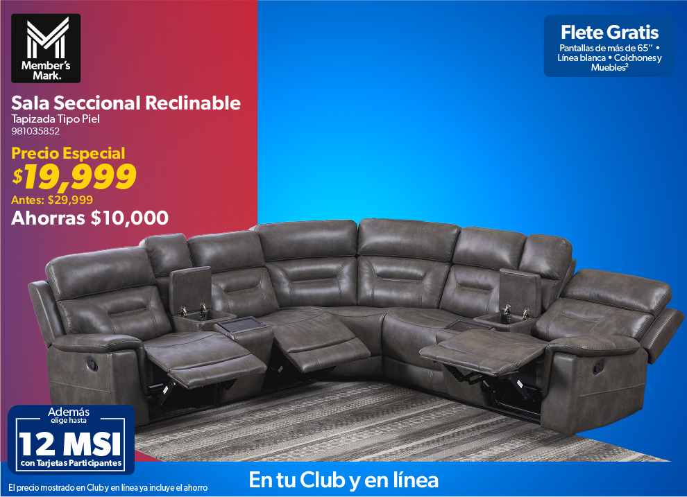 Sala seccional reclinable