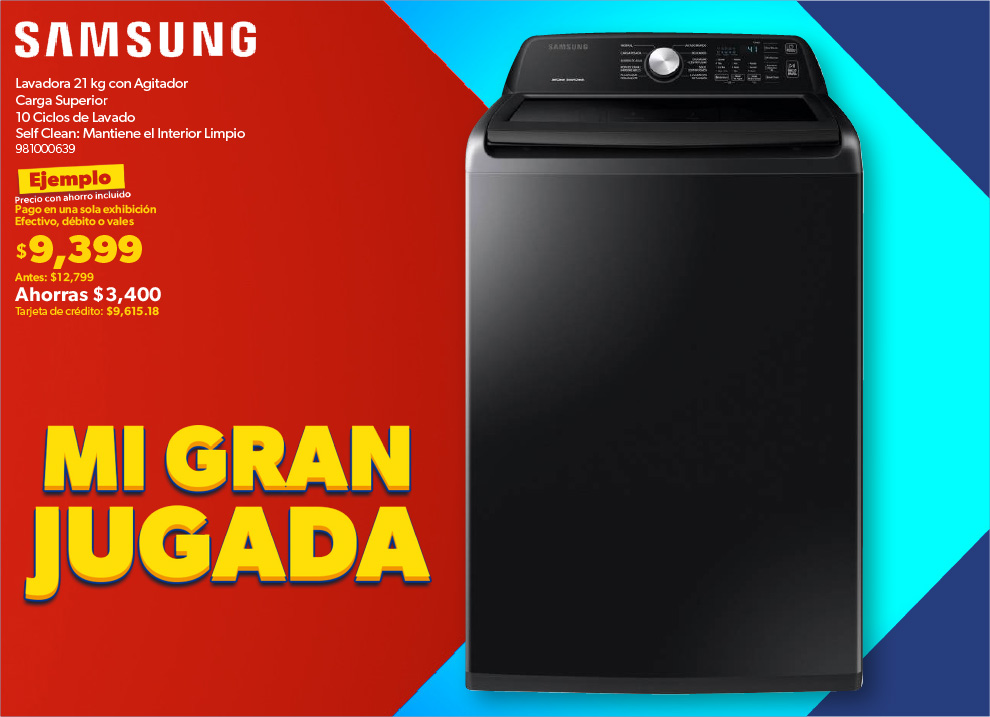 Lavadora 21 kg con agitador