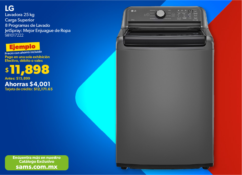 Lavadora carga superior 25 kg