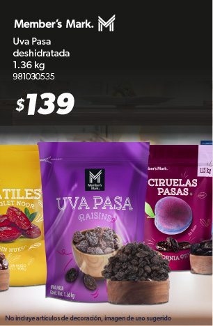 Uva pasa deshidratada