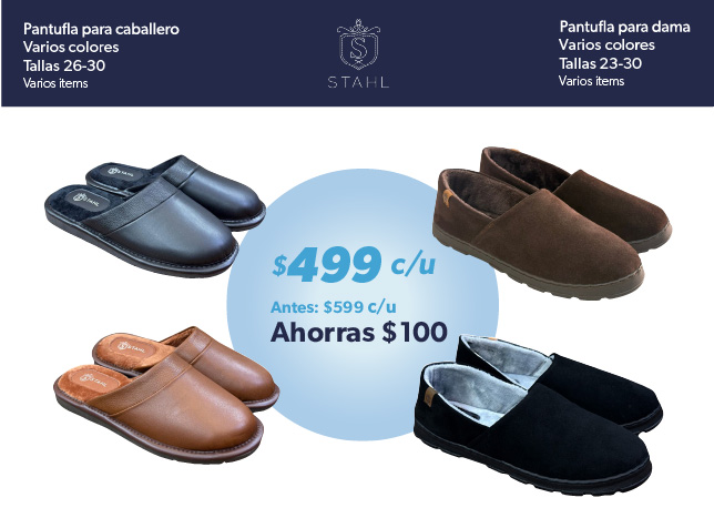 Pantufla para caballero y dama
